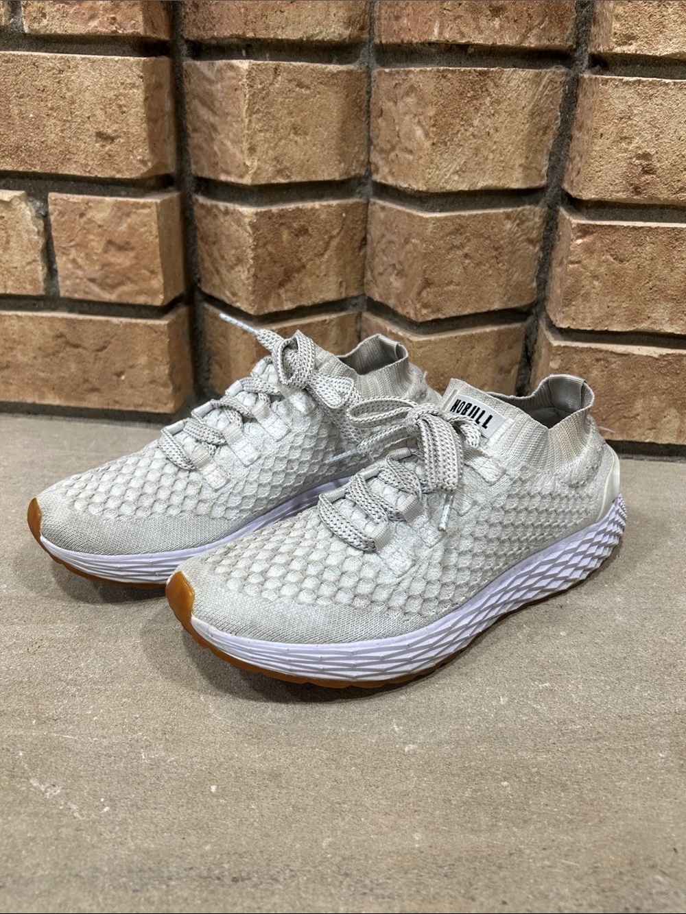 NOBULL Allday Running Shoes Mens 6.5 Women’s 8 White Knit Sneaker Unisex Trainer